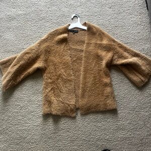 Catherine Malandrino Fuzzy Tan Cardigan